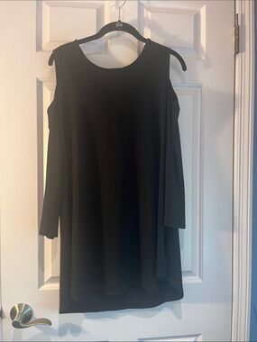 Alfani Black Cold Shoulder Tunic Top